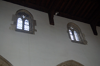 The clerestory on the north side of the nave August 2011